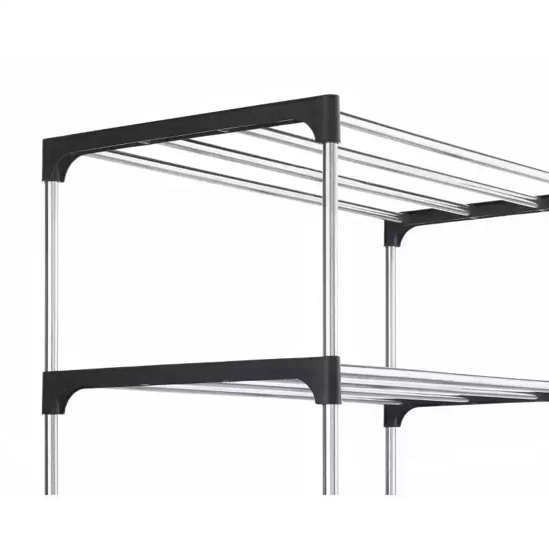 Scarpiera a 7 livelli argento: Struttura in acciaio e plastica, capacità 14 paia, autoportante, 106,7 cm A x 50 cm L x 25,6 cm P