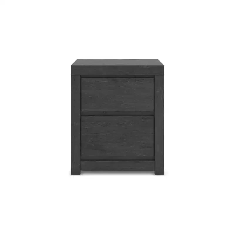 Comodino a 2 cassetti con porte di ricarica USB, grigio antracite