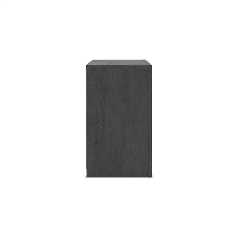 Comodino a 2 cassetti con porte di ricarica USB, grigio antracite