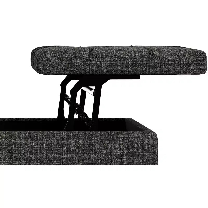 Tavolino quadrato grande contenitore pouf imbottito transizionale largo 100 cm