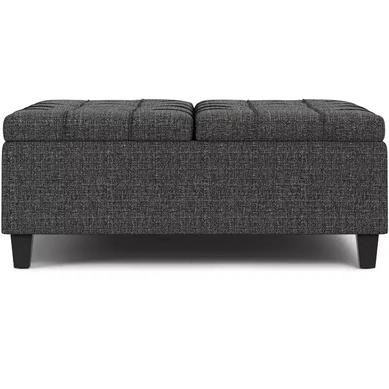 Tavolino quadrato grande contenitore pouf imbottito transizionale largo 100 cm