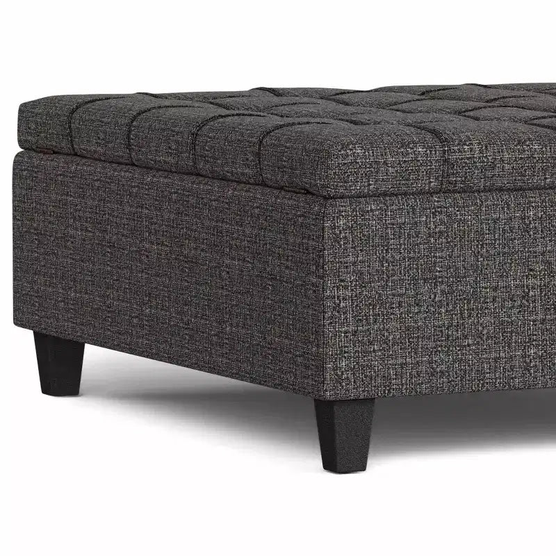 Tavolino quadrato grande contenitore pouf imbottito transizionale largo 100 cm