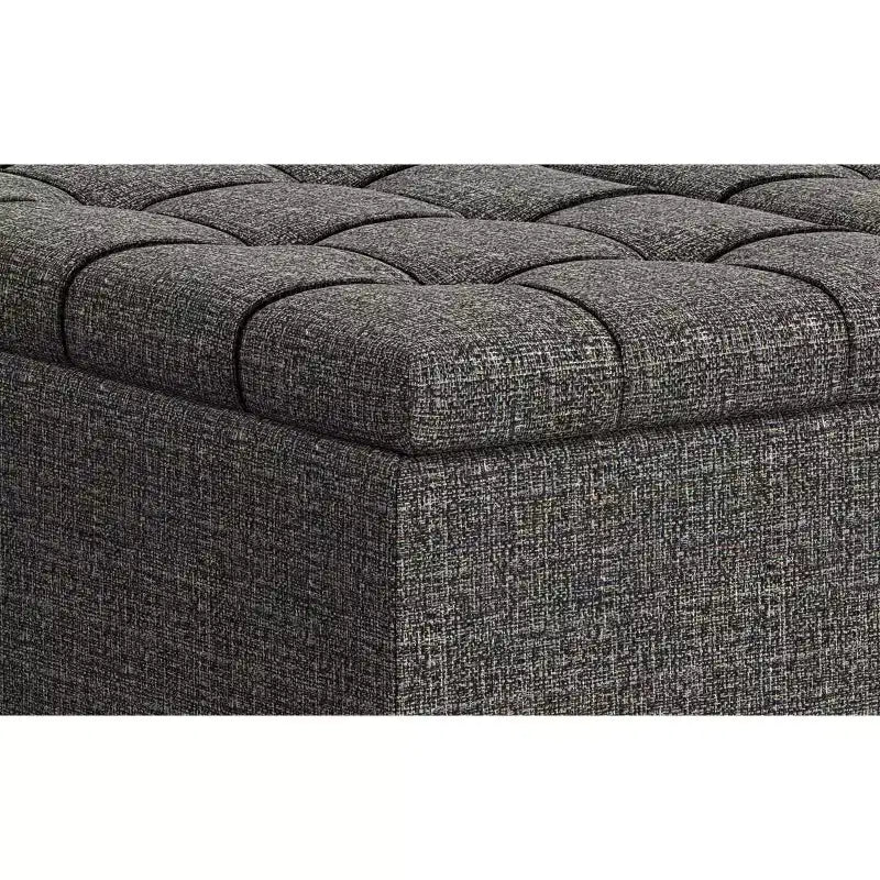 Tavolino quadrato grande contenitore pouf imbottito transizionale largo 100 cm