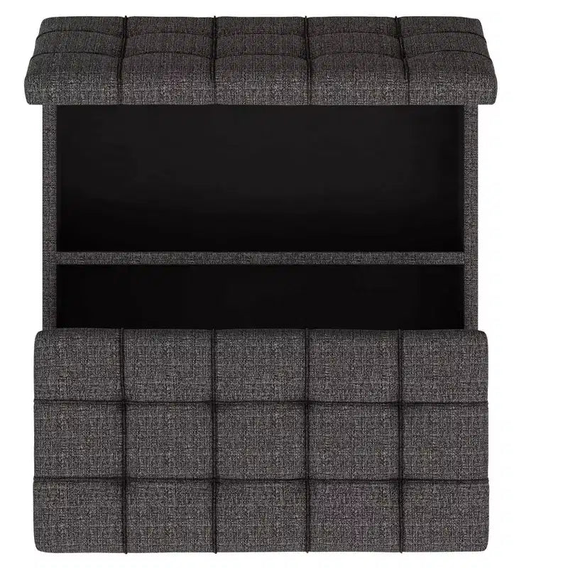 Tavolino quadrato grande contenitore pouf imbottito transizionale largo 100 cm