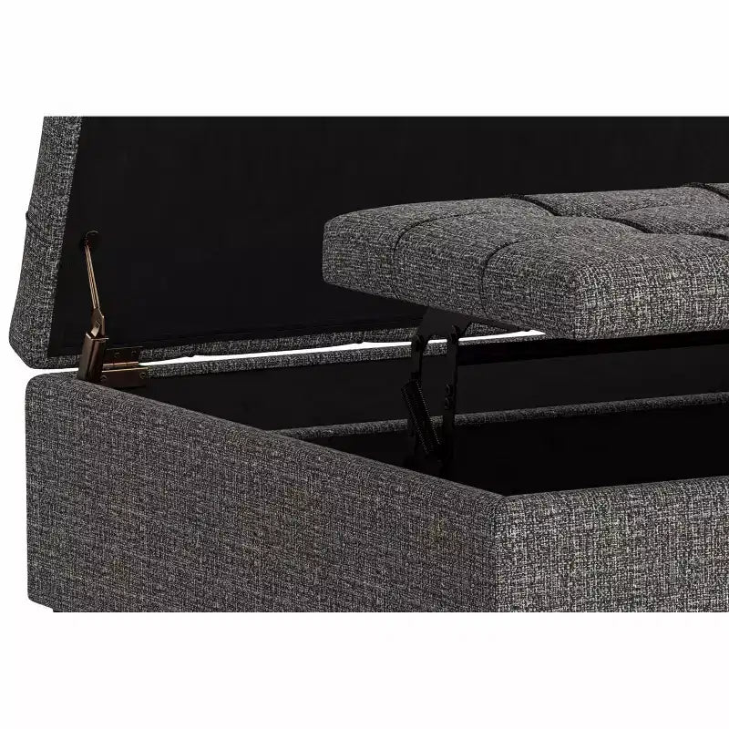 Tavolino quadrato grande contenitore pouf imbottito transizionale largo 100 cm