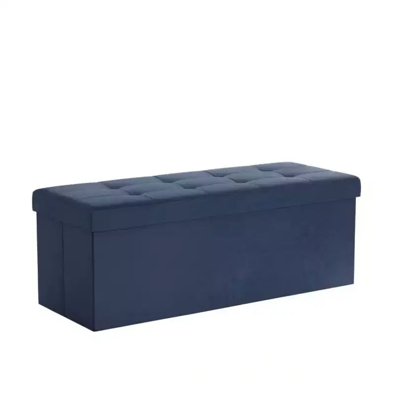 Panca Pouf Contenitore 43", Poggiapiedi Pieghevole Seduta Imbottita, Lunga Panca Porta Scarpe, Carico 299 kg per Soggiorno Ingresso Camera da Letto, 109x38x38 cm