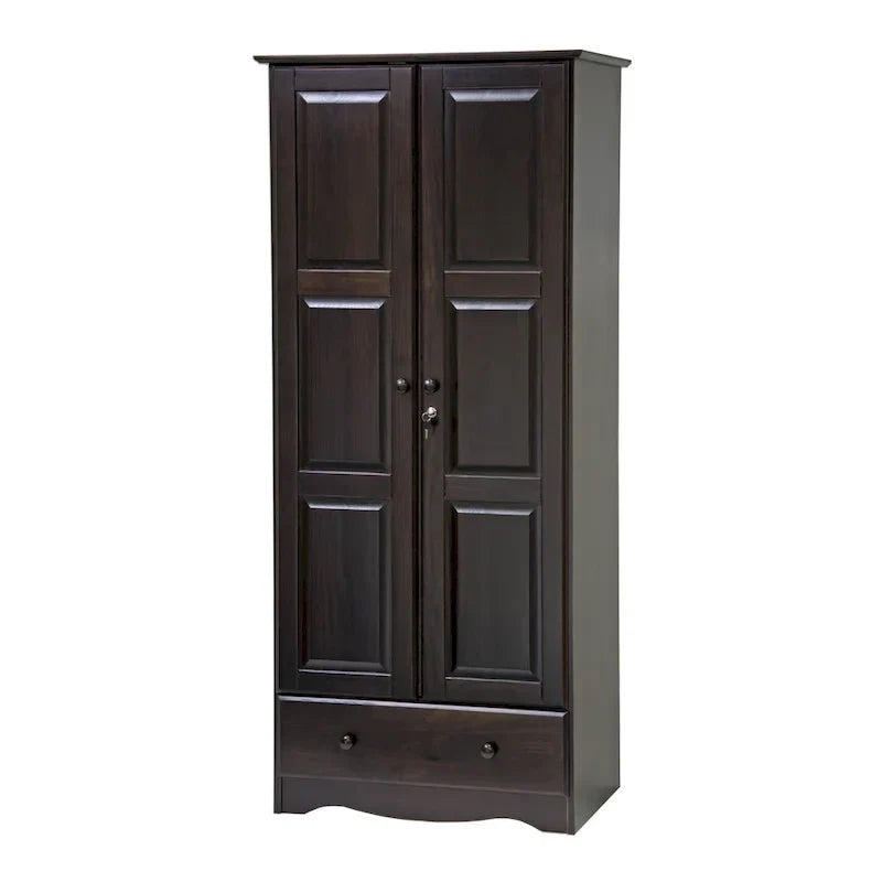 Guardaroba Flessibile in Legno Massello al 100% con Pomelli in Metallo o Legno