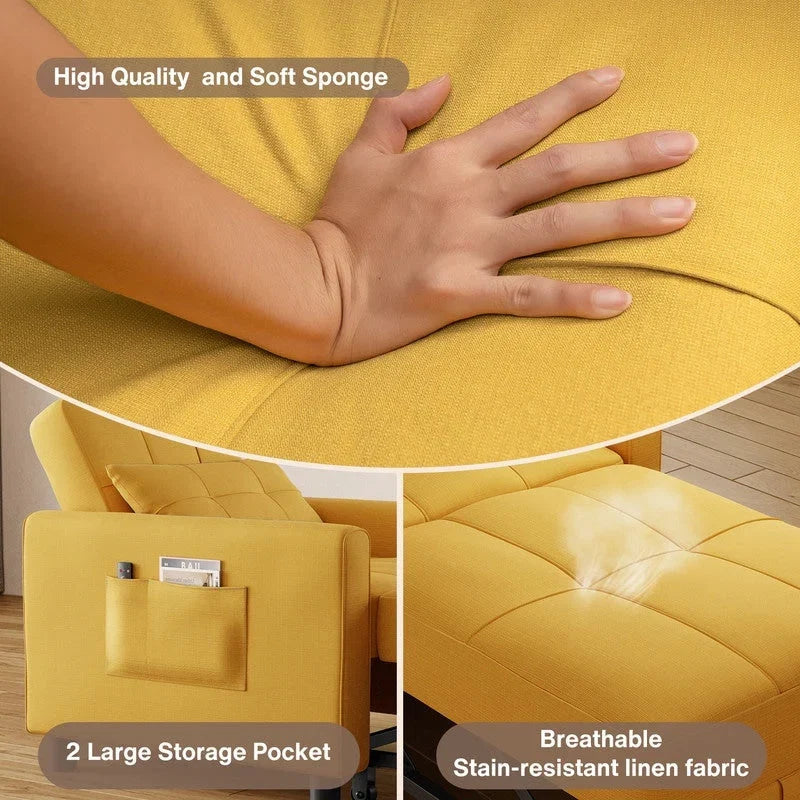 Divano letto trasformabile 3-in-1, Poltrona letto estraibile, Letto pieghevole convertibile per soggiorno