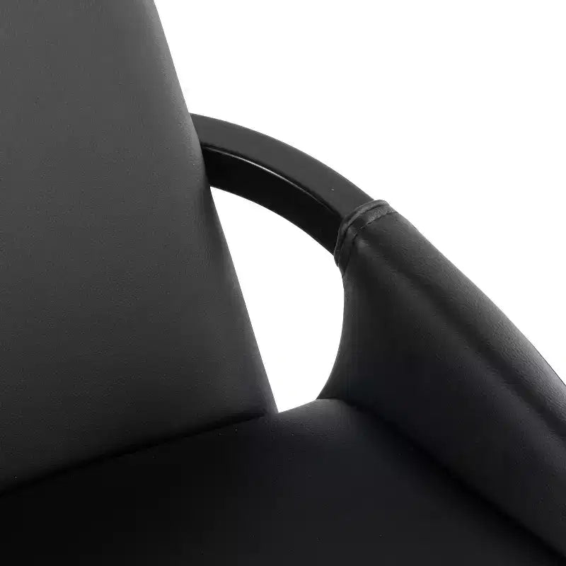 Sedia da pranzo o d'accento Mid-Century, bambù nero/PU nero