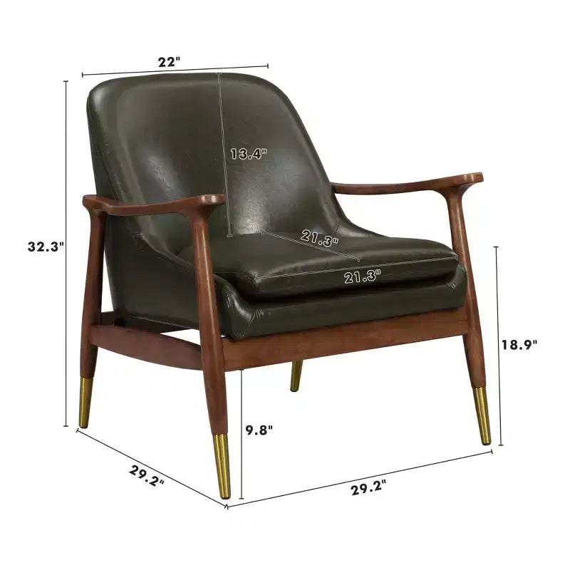 Poltrona Moderno in Similpelle e Legno Wasabi