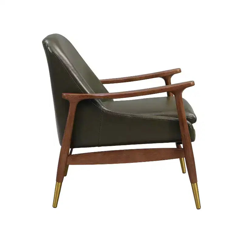 Poltrona Moderno in Similpelle e Legno Wasabi