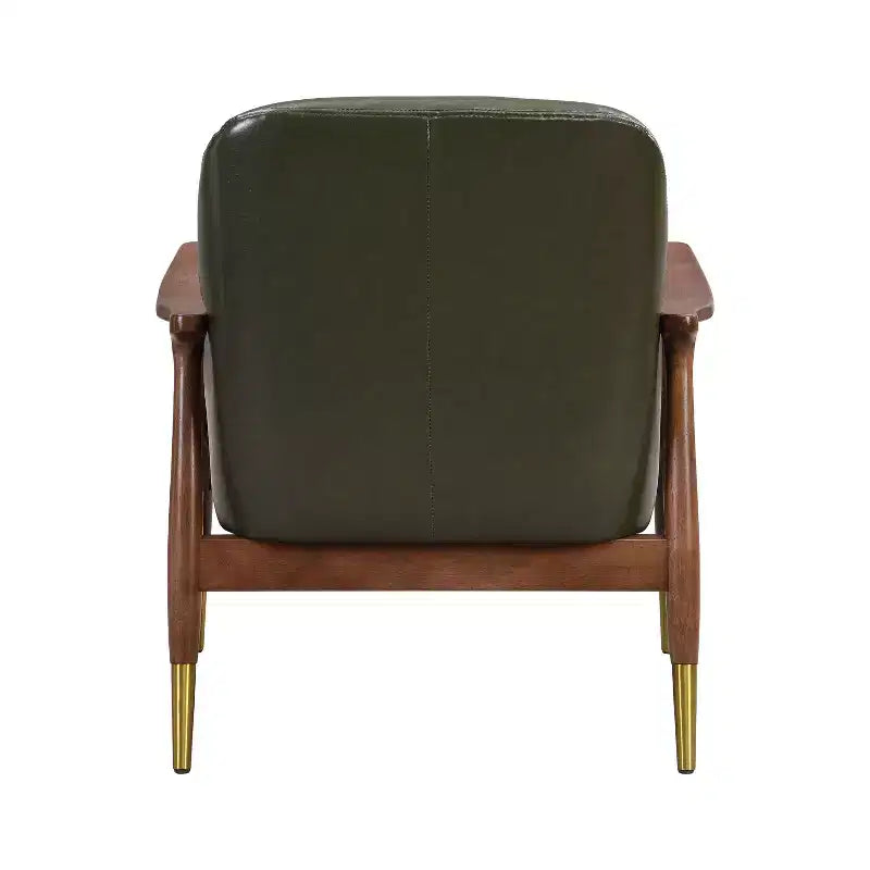 Poltrona Moderno in Similpelle e Legno Wasabi