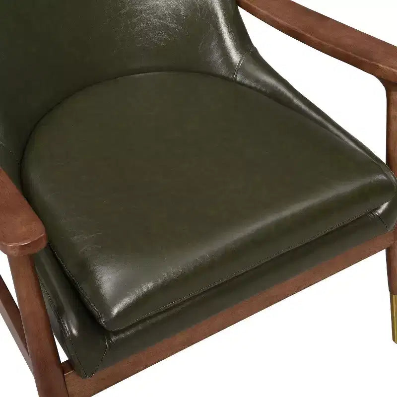 Poltrona Moderno in Similpelle e Legno Wasabi
