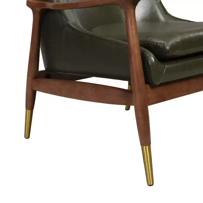 Poltrona Moderno in Similpelle e Legno Wasabi
