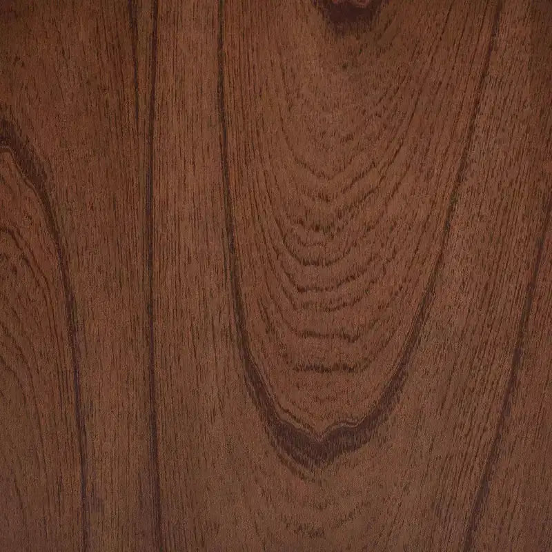 Comodino in legno a 2 cassetti intrecciato in rattan, marrone noce