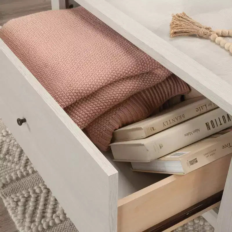Tavolino da Salotto con Contenitore e Cassetto Rovere Ghiaccio