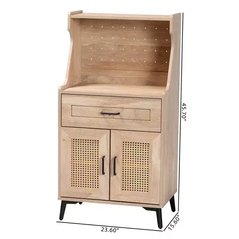 Pensile da Cucina in Legno Rovere Marrone/Nero Stile Mid-Century