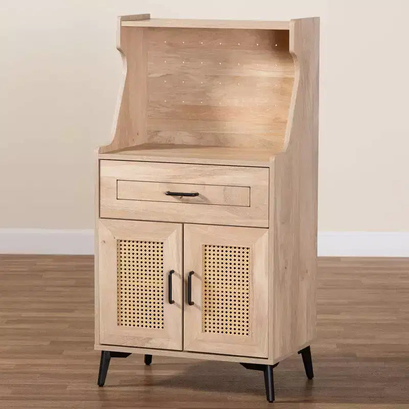 Pensile da Cucina in Legno Rovere Marrone/Nero Stile Mid-Century
