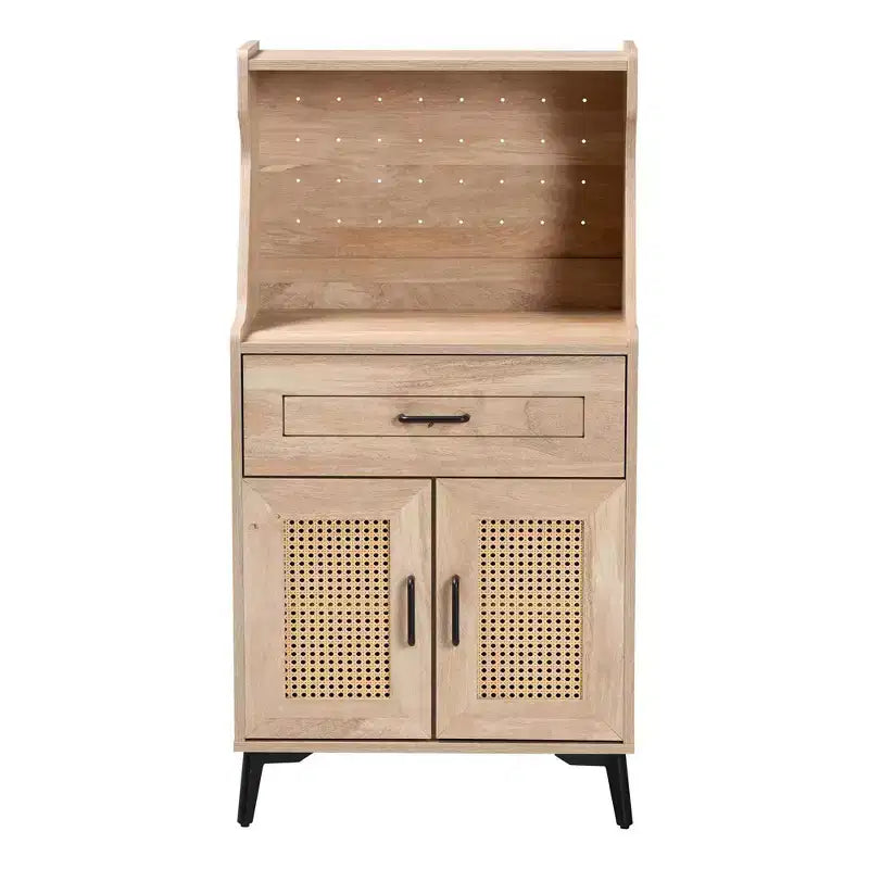 Pensile da Cucina in Legno Rovere Marrone/Nero Stile Mid-Century