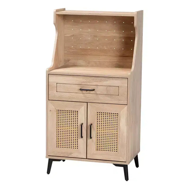 Pensile da Cucina in Legno Rovere Marrone/Nero Stile Mid-Century
