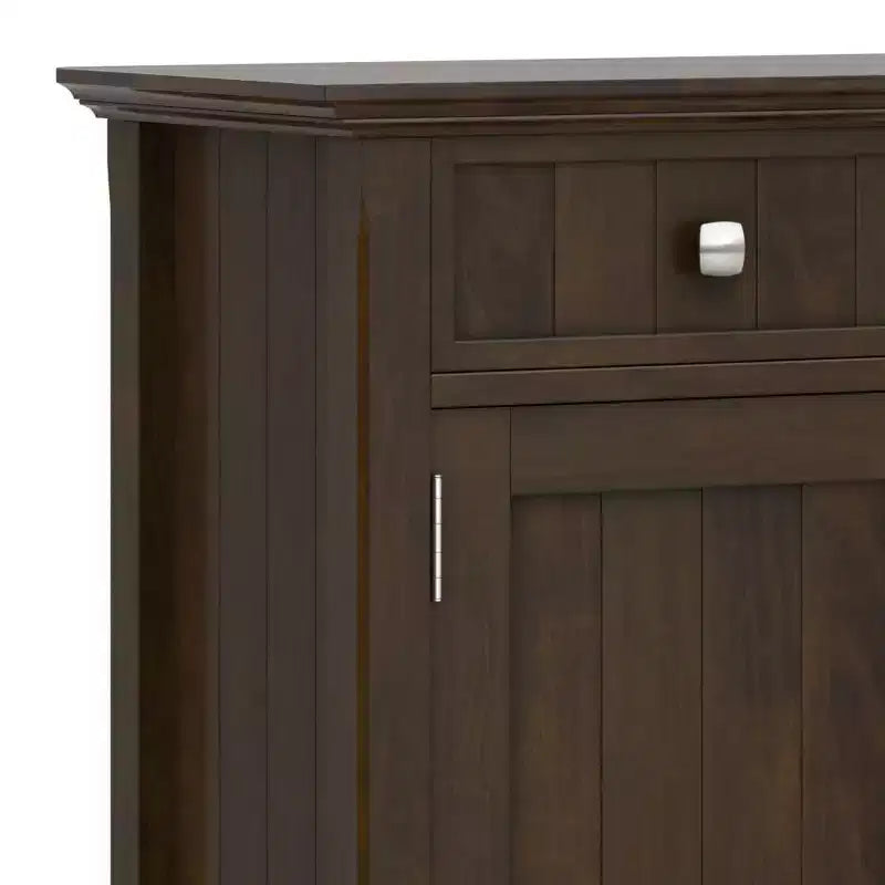 Mobile Contenitore Largo per Ingresso, Marrone Bruno: Stile Transizionale, 3 Cassetti, Struttura in Pino