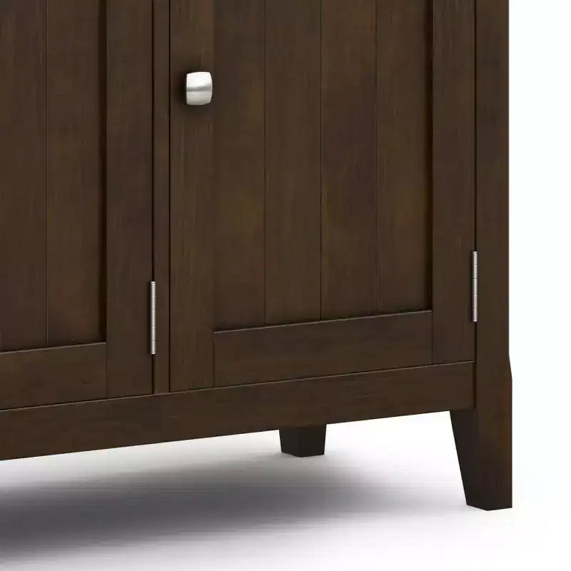Mobile Contenitore Largo per Ingresso, Marrone Bruno: Stile Transizionale, 3 Cassetti, Struttura in Pino