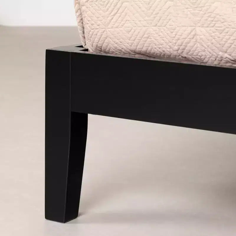 Letto a piattaforma Queen 82,5" e testiera in rattan nero