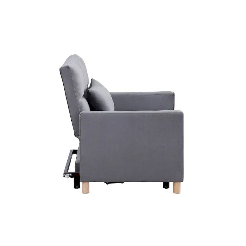 Divano letto 3 in 1 convertibile, poltrona e lettino, nero