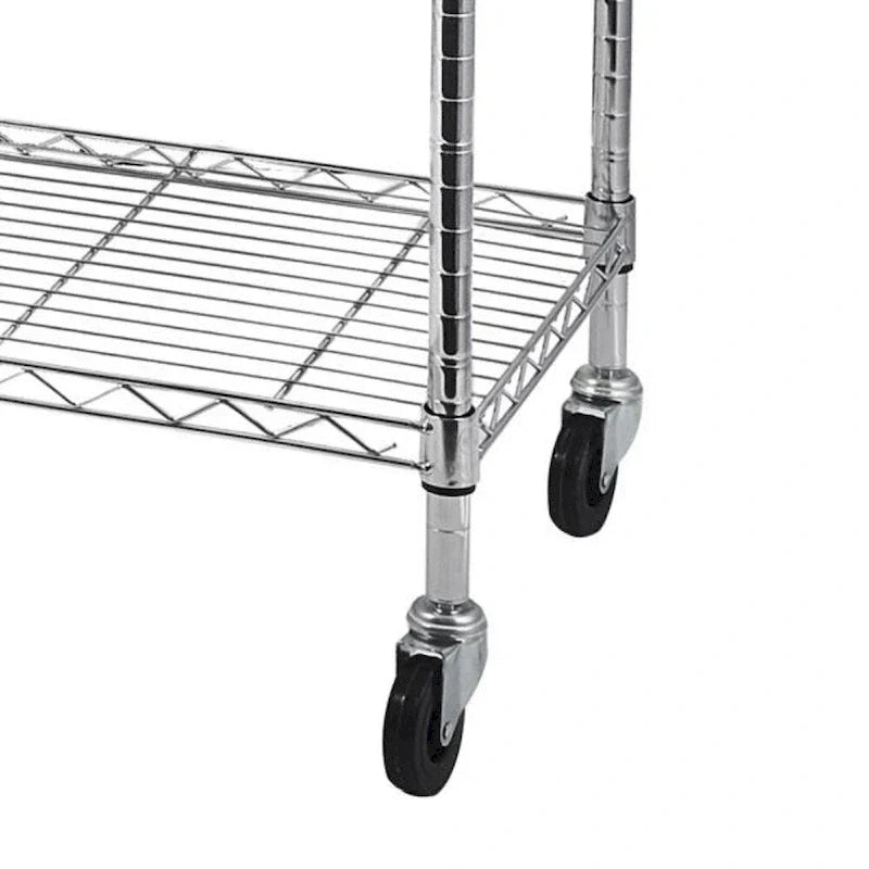 Scaffalatura in acciaio a 5 ripiani con ruote - (59.06 x 17.72 x 70.87)