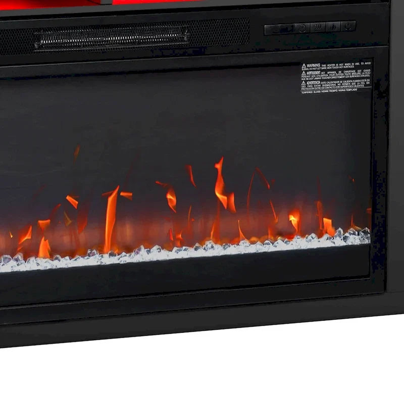 68 moderni mobili TV con camino elettrico RGB neri per televisori fino a 72 pollici