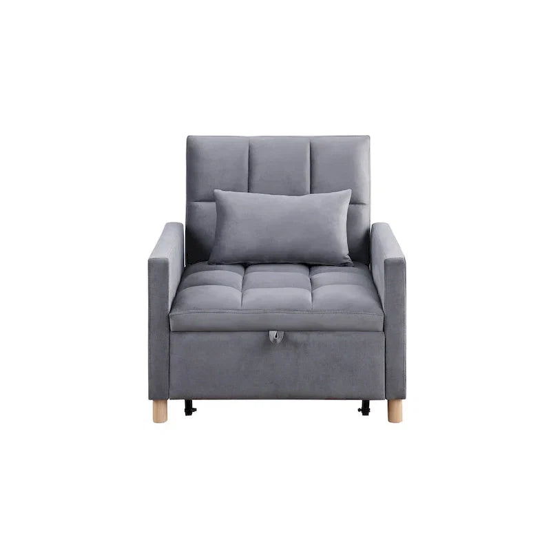 Divano letto 3 in 1 convertibile, poltrona e lettino, nero