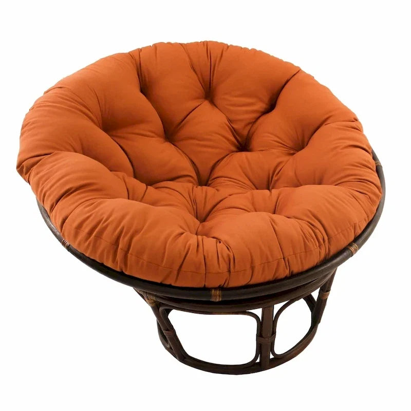 Sedia Papasan in rattan da 42 pollici con cuscino in twill