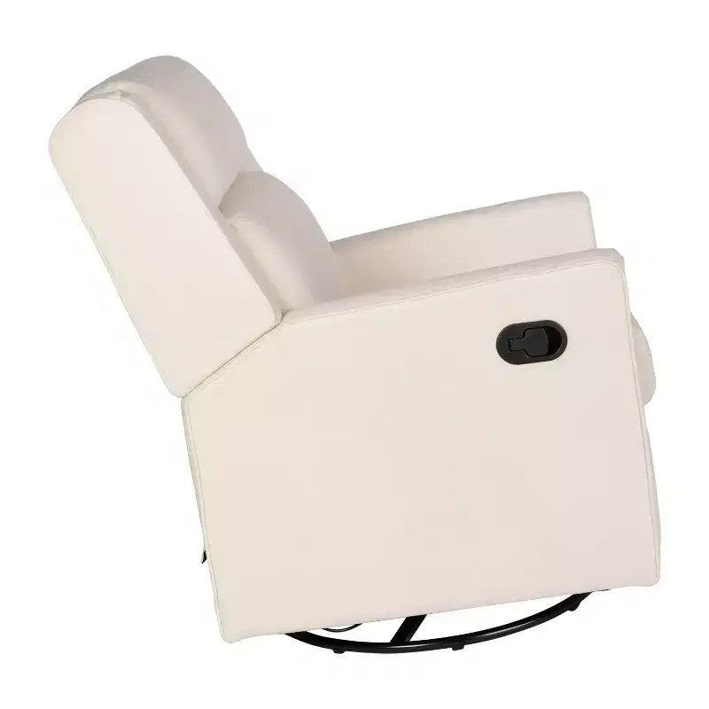 Poltrona Reclinabile Girevole con Funzione Dondolo, Reclinabile Manuale con Girevole a 360 Gradi Perfetta per Soggiorno, Camera da Letto o Cameretta