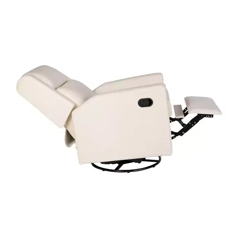 Poltrona Reclinabile Girevole con Funzione Dondolo, Reclinabile Manuale con Girevole a 360 Gradi Perfetta per Soggiorno, Camera da Letto o Cameretta