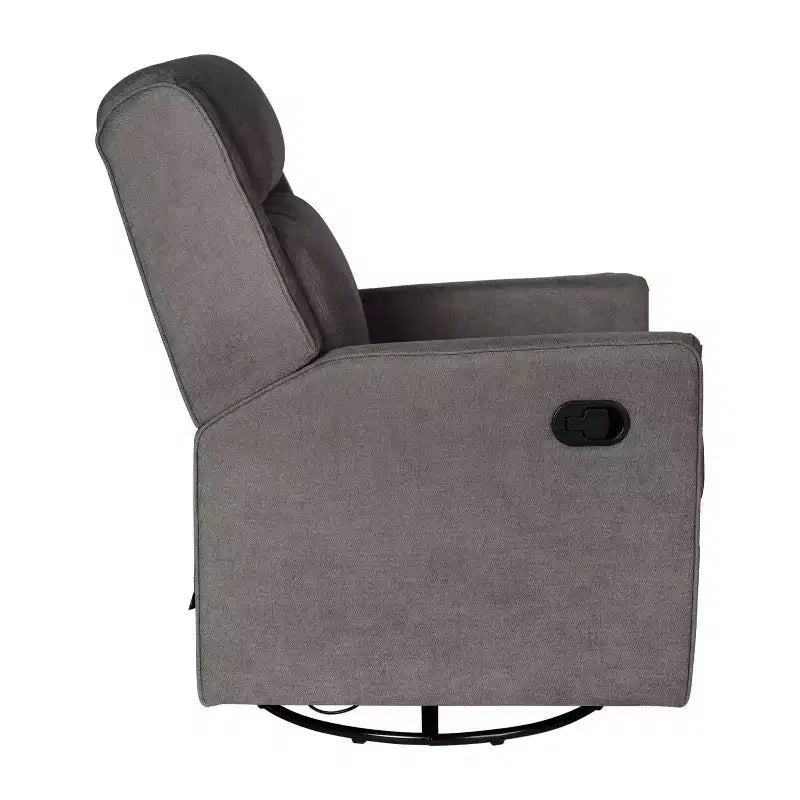 Poltrona Reclinabile Girevole con Funzione Dondolo, Reclinabile Manuale con Girevole a 360 Gradi Perfetta per Soggiorno, Camera da Letto o Cameretta