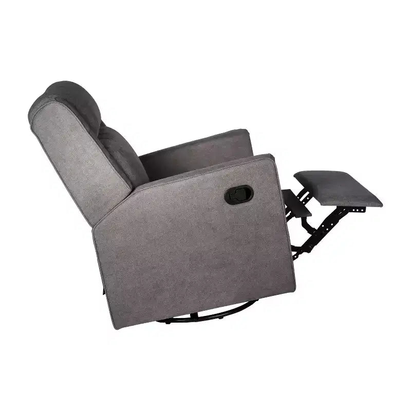 Poltrona Reclinabile Girevole con Funzione Dondolo, Reclinabile Manuale con Girevole a 360 Gradi Perfetta per Soggiorno, Camera da Letto o Cameretta