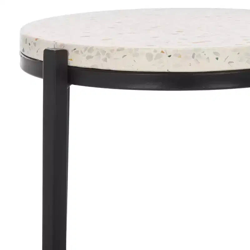 Tavolino da bibita in terrazzo bianco