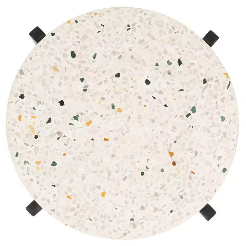Tavolino da bibita in terrazzo bianco