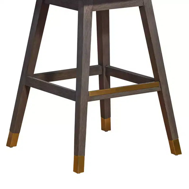 Sgabello da bar girevole in legno e tessuto