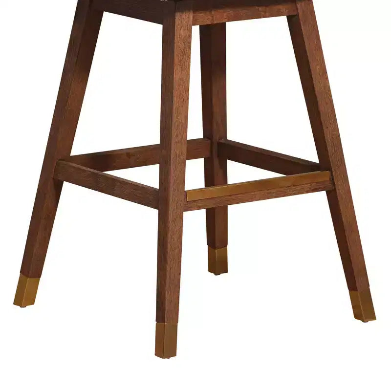 Sgabello da bar girevole in legno e tessuto