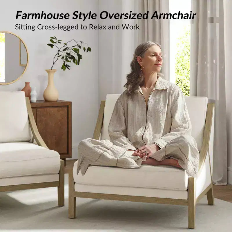 Poltrona oversize con seduta flessibile e cuscino schienale mobile