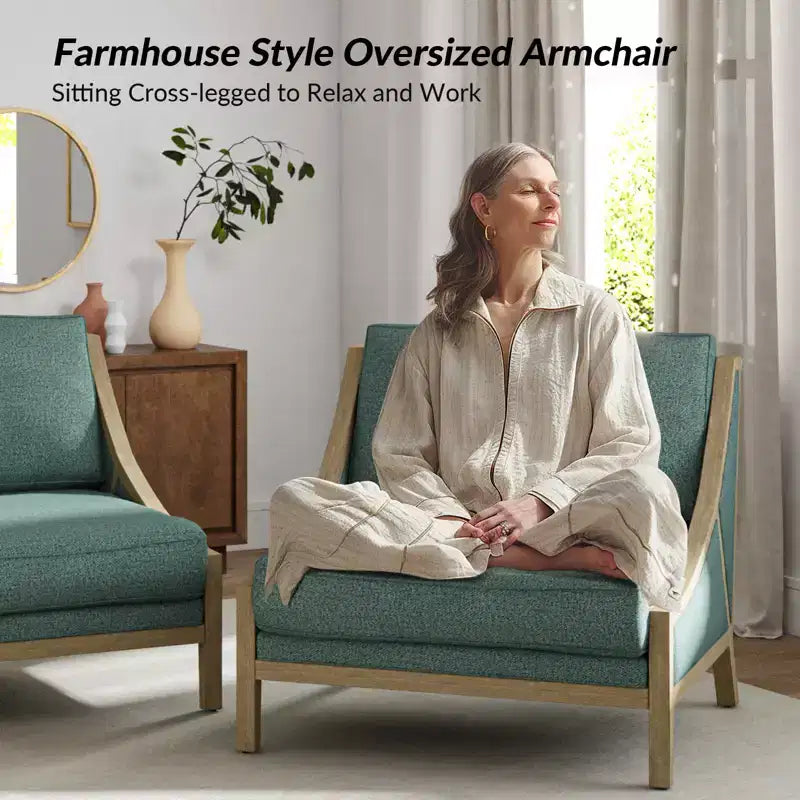 Poltrona oversize con seduta flessibile e cuscino schienale mobile