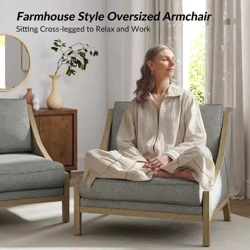 Poltrona oversize con seduta flessibile e cuscino schienale mobile