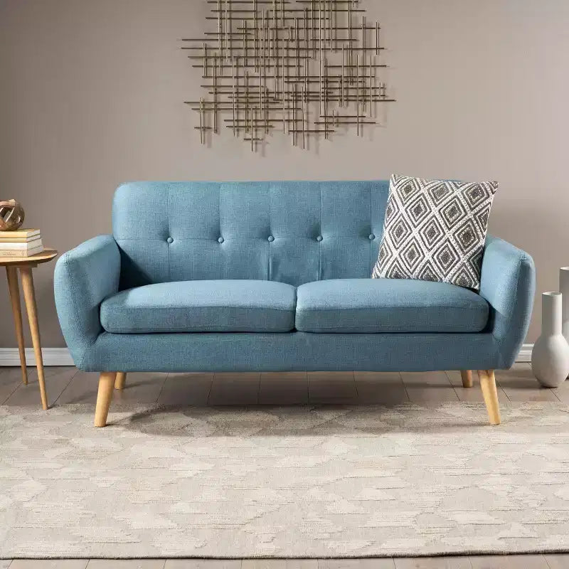 Divano a 2 posti imbottito capitonné Mid-Century Modern 67,25"