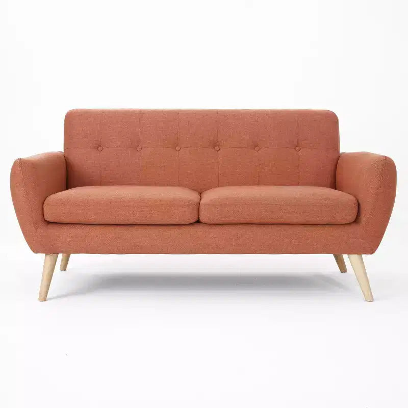 Divano a 2 posti imbottito capitonné Mid-Century Modern 67,25"