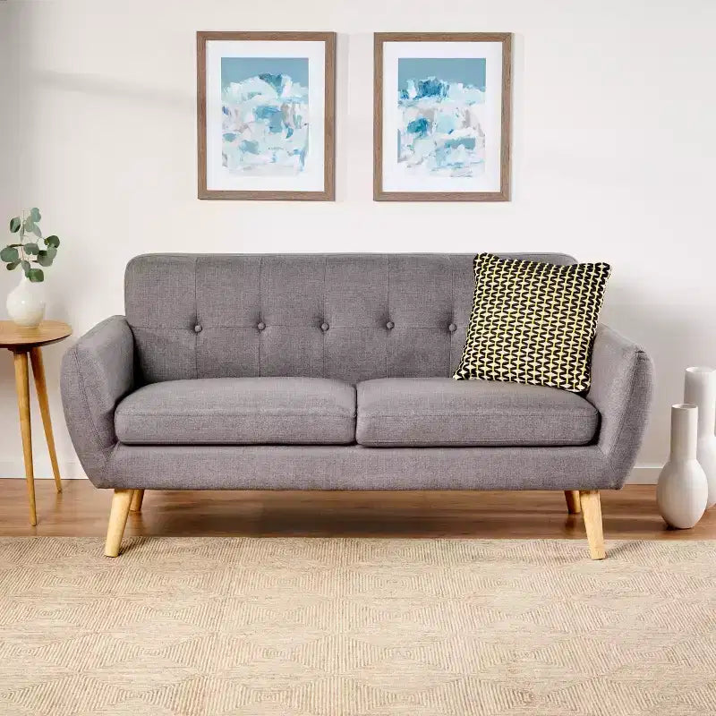 Divano a 2 posti imbottito capitonné Mid-Century Modern 67,25"