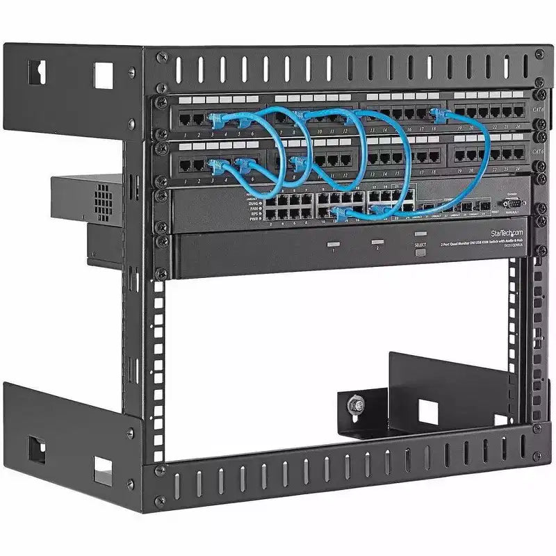 Rack di rete a muro con telaio aperto 8U - Profondità 12 pollici