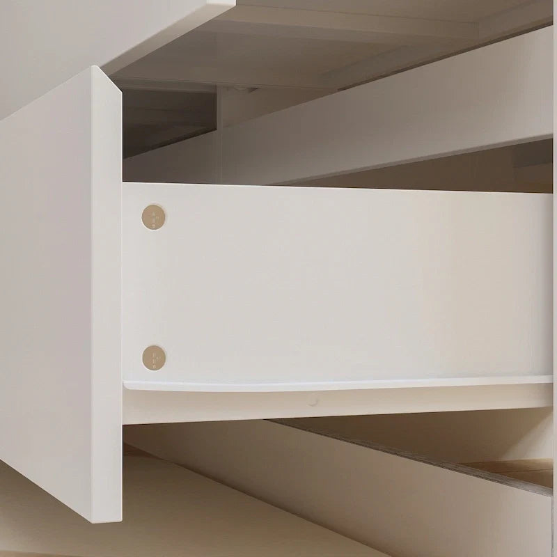 Cassettiera e Scrivania Girevole a 32,7H, con 6 Cassetti, Tavolo da Trucco, Bianco/Nero