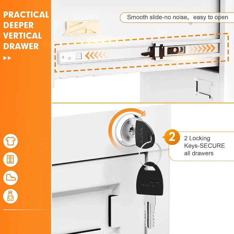 Classificatore verticale/mobile a 3 cassetti per ufficio domestico