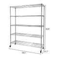 Scaffalatura in acciaio a 5 ripiani con ruote - (59.06 x 17.72 x 70.87)